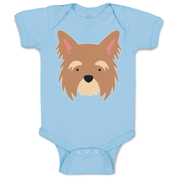 Baby Clothes Yorkshire Terrier Breed Face and Head Baby Bodysuits Cotton