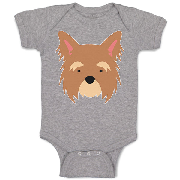 Baby Clothes Yorkshire Terrier Breed Face and Head Baby Bodysuits Cotton