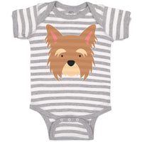 Baby Clothes Yorkshire Terrier Breed Face and Head Baby Bodysuits Cotton