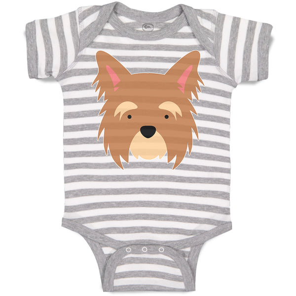 Baby Clothes Yorkshire Terrier Breed Face and Head Baby Bodysuits Cotton