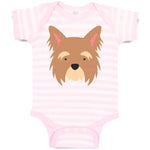 Baby Clothes Yorkshire Terrier Breed Face and Head Baby Bodysuits Cotton