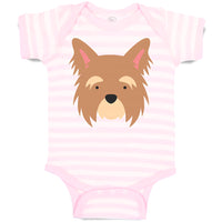 Baby Clothes Yorkshire Terrier Breed Face and Head Baby Bodysuits Cotton