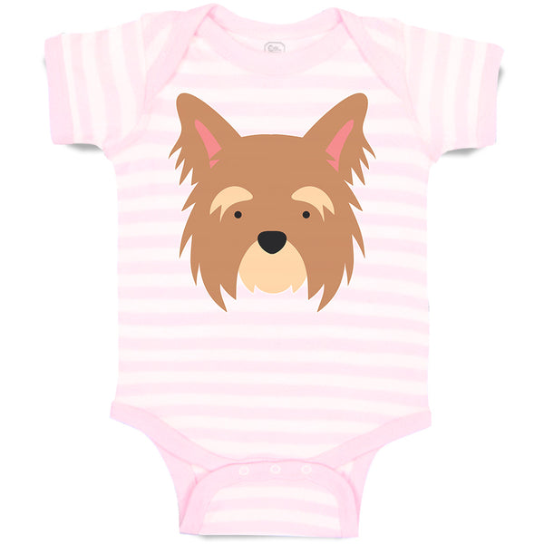 Baby Clothes Yorkshire Terrier Breed Face and Head Baby Bodysuits Cotton