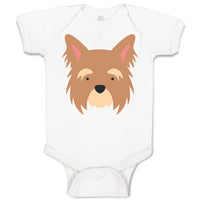 Baby Clothes Yorkshire Terrier Breed Face and Head Baby Bodysuits Cotton