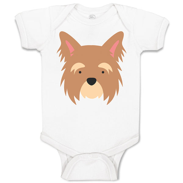 Baby Clothes Yorkshire Terrier Breed Face and Head Baby Bodysuits Cotton