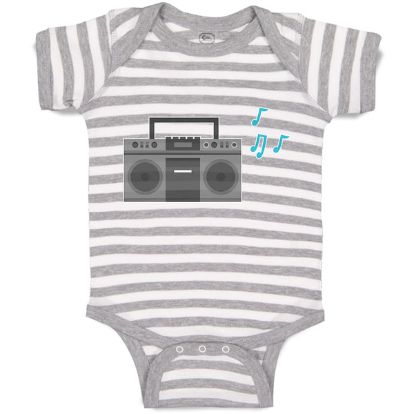 Baby Clothes Tape Recorder Vintage Muical Clef Baby Bodysuits Boy & Girl Cotton