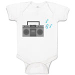 Baby Clothes Tape Recorder Vintage Muical Clef Baby Bodysuits Boy & Girl Cotton