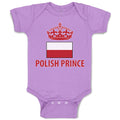 Baby Clothes Polish Americal Flag with Prince Crown Central Europe Cotton