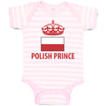 Baby Clothes Polish Americal Flag with Prince Crown Central Europe Cotton