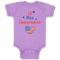 Baby Clothes Lil Miss Independent Flag United States Heart Symbol Baby Bodysuits