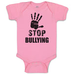 Baby Clothes Stop Bullying Sign and Social Problems of Humanity with Handprint