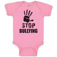 Baby Clothes Stop Bullying Sign and Social Problems of Humanity with Handprint