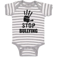 Baby Clothes Stop Bullying Sign and Social Problems of Humanity with Handprint