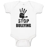 Baby Clothes Stop Bullying Sign and Social Problems of Humanity with Handprint