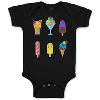 Baby Clothes Various Frozen Icecream Flavor Summer and Sweet Menu Concept Cotton