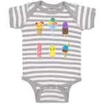 Baby Clothes Various Frozen Icecream Flavor Summer and Sweet Menu Concept Cotton