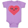 Baby Clothes Love Heart with Face Baby Bodysuits Boy & Girl Cotton