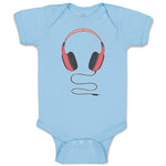 Baby Clothes Stylish Modern Red Headphone Baby Bodysuits Boy & Girl Cotton