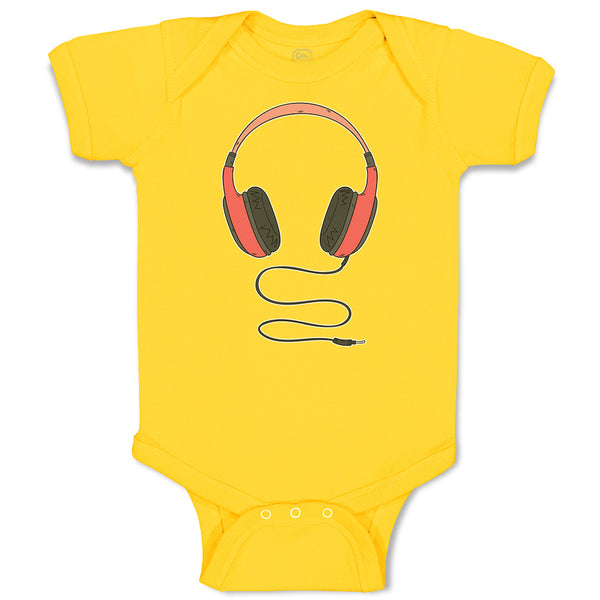 Baby Clothes Stylish Modern Red Headphone Baby Bodysuits Boy & Girl Cotton