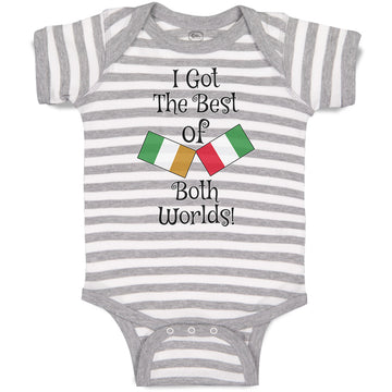 Baby Clothes I Got The Best of Both Worlds! Countries National Flags Cotton