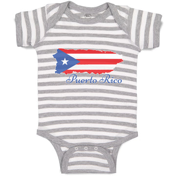 Baby Clothes Flag of Puerto Rico Usa Baby Bodysuits Boy & Girl Cotton