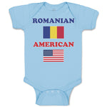 Baby Clothes American National Flag of Romanian and Usa Baby Bodysuits Cotton