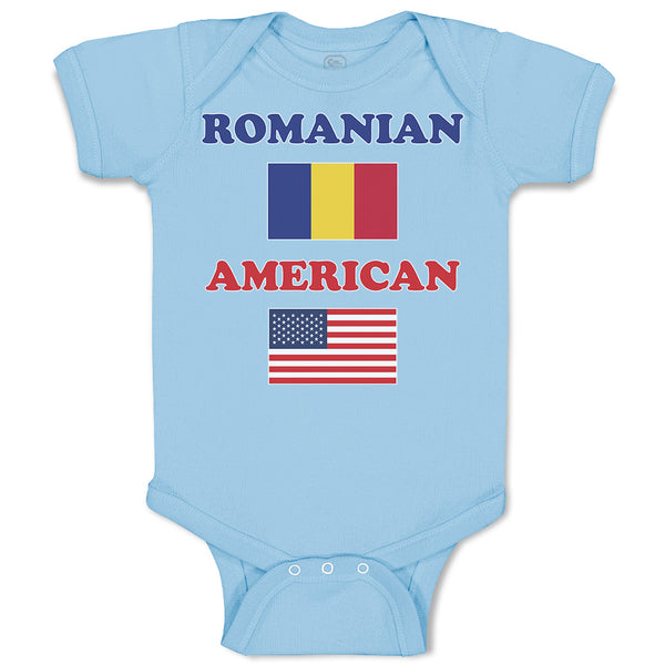 Baby Clothes American National Flag of Romanian and Usa Baby Bodysuits Cotton