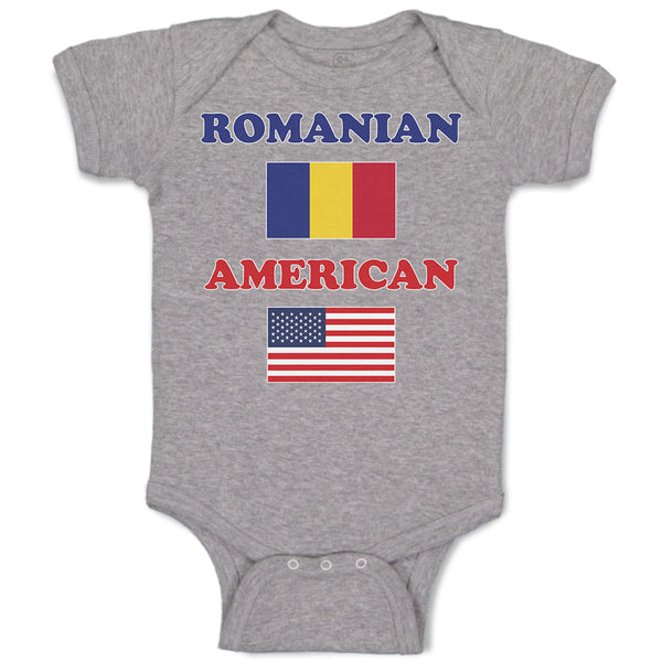 Baby Clothes American National Flag of Romanian and Usa Baby Bodysuits Cotton