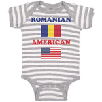 Baby Clothes American National Flag of Romanian and Usa Baby Bodysuits Cotton