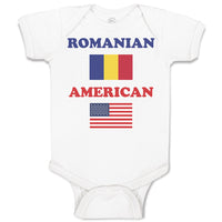 Baby Clothes American National Flag of Romanian and Usa Baby Bodysuits Cotton