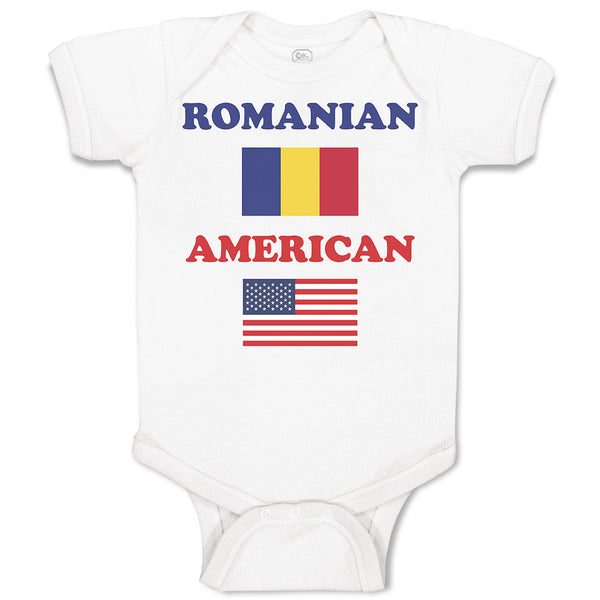 Baby Clothes American National Flag of Romanian and Usa Baby Bodysuits Cotton