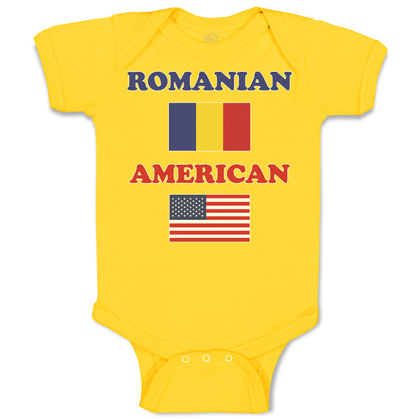 Baby Clothes American National Flag of Romanian and Usa Baby Bodysuits Cotton