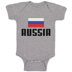 Baby Clothes Flag of Russia United States Baby Bodysuits Boy & Girl Cotton