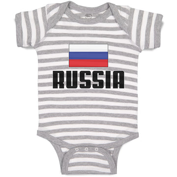 Baby Clothes Flag of Russia United States Baby Bodysuits Boy & Girl Cotton