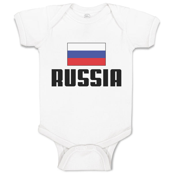 Baby Clothes Flag of Russia United States Baby Bodysuits Boy & Girl Cotton