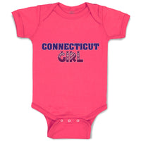 Baby Clothes Connecticut Girl with Monogram and Little Hearts Baby Bodysuits