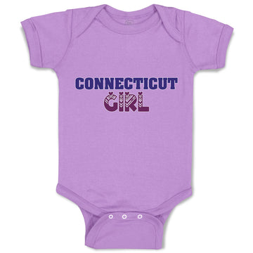 Baby Clothes Connecticut Girl with Monogram and Little Hearts Baby Bodysuits