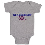 Baby Clothes Connecticut Girl with Monogram and Little Hearts Baby Bodysuits