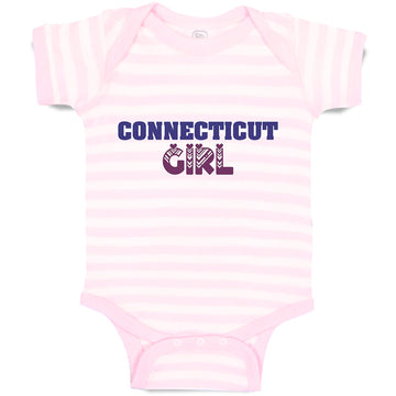 Baby Clothes Connecticut Girl with Monogram and Little Hearts Baby Bodysuits