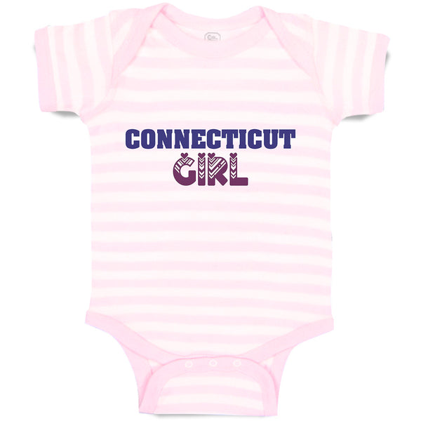 Baby Clothes Connecticut Girl with Monogram and Little Hearts Baby Bodysuits