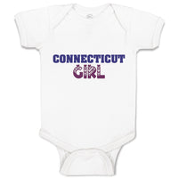 Baby Clothes Connecticut Girl with Monogram and Little Hearts Baby Bodysuits