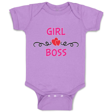 Baby Clothes Girl Boss with Red Little Hearts Pattern Baby Bodysuits Cotton