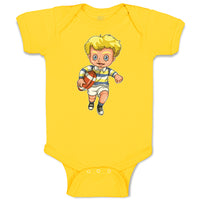 Baby Clothes Boy with Rugby Ball Sport Running Baby Bodysuits Boy & Girl Cotton