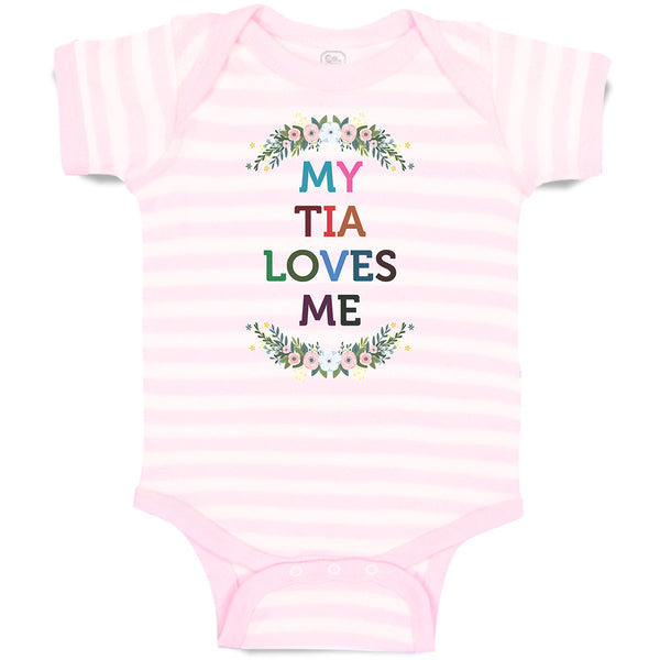 Baby Clothes My Tia Loves Me with Flower Wreath Baby Bodysuits Boy & Girl Cotton