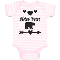 Baby Clothes Sister Bear with Black Little Hearts and Sharp Pointed Arrow Cotton