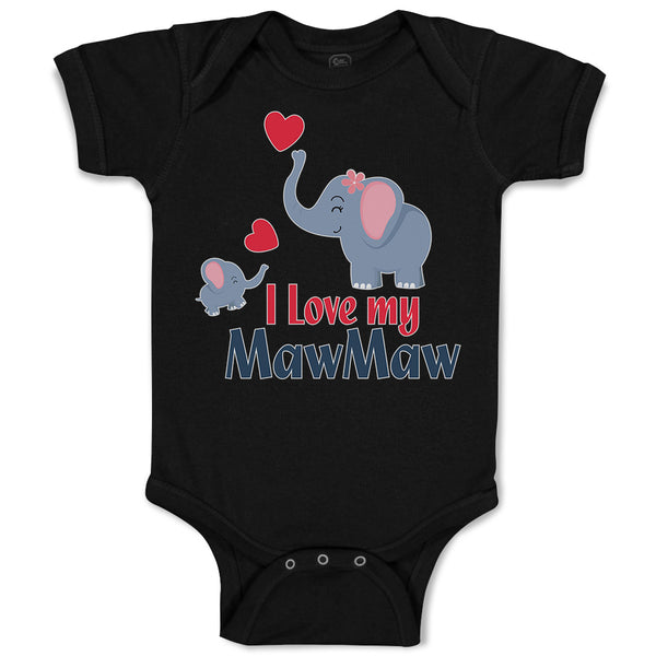 Baby Clothes I Love My Mawmaw Elephants Love Towards Her Child with Hearts