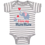 Baby Clothes I Love My Mawmaw Elephants Love Towards Her Child with Hearts