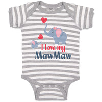 Baby Clothes I Love My Mawmaw Elephants Love Towards Her Child with Hearts