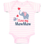 Baby Clothes I Love My Mawmaw Elephants Love Towards Her Child with Hearts