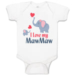 Baby Clothes I Love My Mawmaw Elephants Love Towards Her Child with Hearts